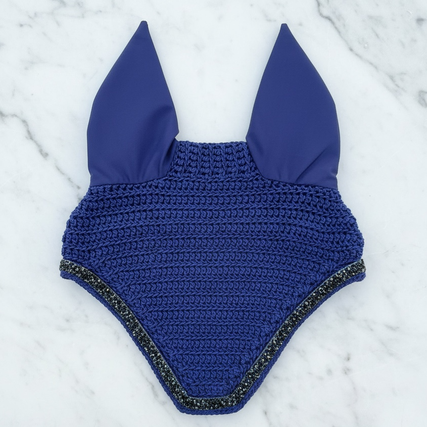 Full/Horse Size Ear Bonnet with standard rhinestone edging