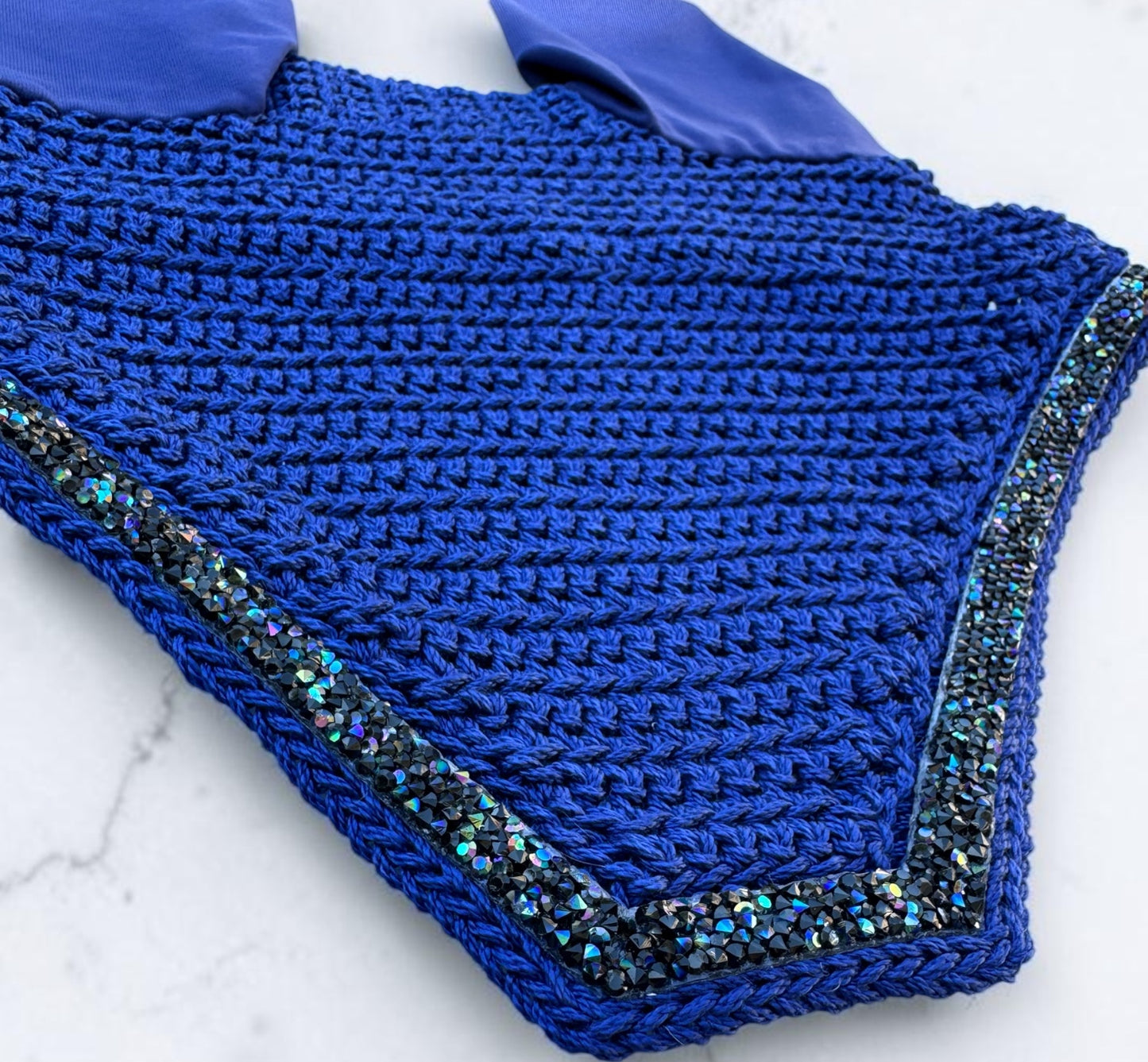 Full/Horse Size Ear Bonnet with standard rhinestone edging